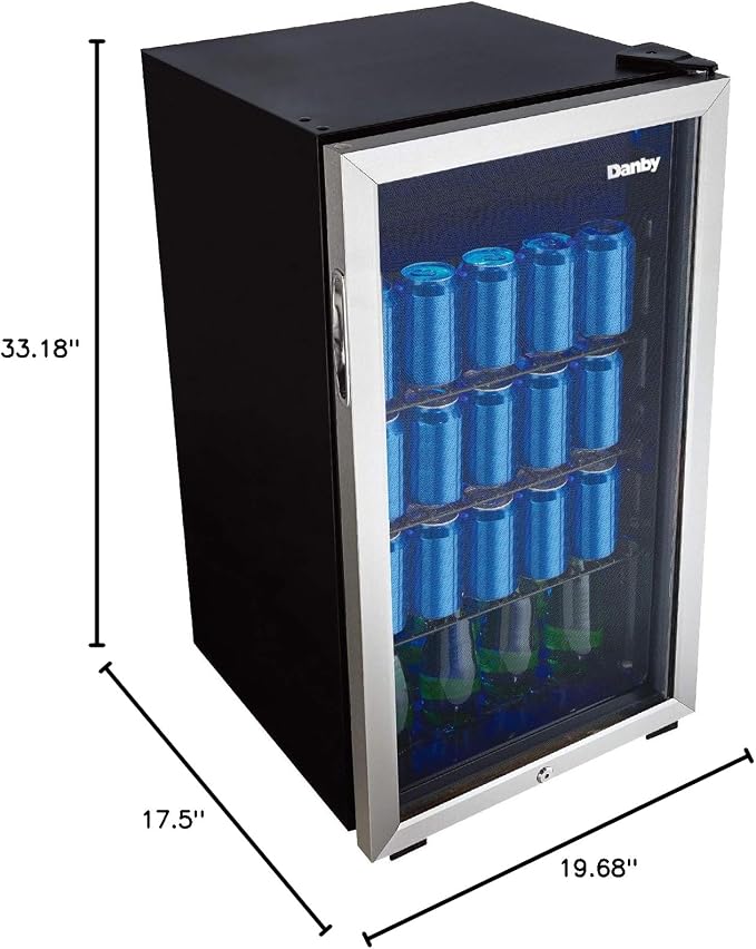 Danby DBC117A1BSSDB-6 117 Can Beverage Center, 3.1 Cu.Ft. Freestanding Drinks Refrigerator for Basement, Dining, Living Room-Bar Fridge Perfect for Beer, Pop, Water, Black/Grey - Image 3