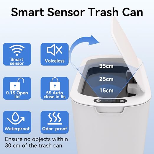 FRESHLIX Automatic Motion Sensor Bathroom Trash Can - Image 6