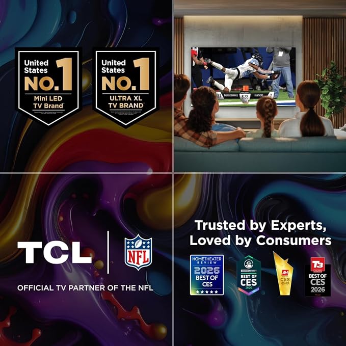 TCL 50" Q51K Q Series Q-LED 4K UHD HDR+ with Google TV Dolby Atmos + DTS Virtual:X, Motion Rate 240, AIPQ Processor, Auto Game Mode, Bluetooth + Free Wall Mount (2025) (Renewed) - Image 8