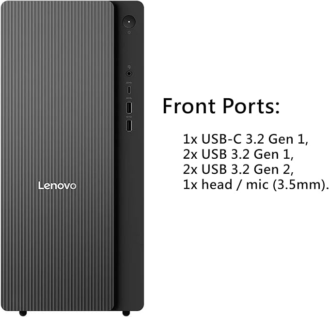 Lenovo IdeaCentre Tower Desktop Computer, 10-core Intel Ultra 5 225 AI PC | 32GB DDR5, 1TB SSD, HDMI + VGA, Wi-Fi 6E, RJ-45, USB-C, Wired Keyboard & Mouse, Windows 11 Home - Image 4