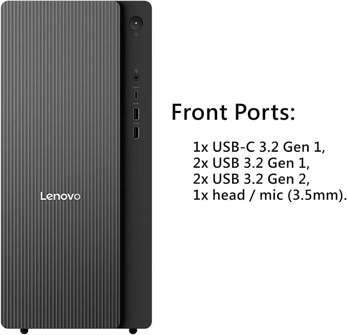 Lenovo IdeaCentre Tower Desktop Computer, 10-core Intel Ultra 5 225 AI PC | 16GB DDR5, 512GB SSD, HDMI + VGA, Wi-Fi 6E, RJ-45, USB-C, Wired Keyboard & Mouse, Windows 11 Pro - Image 4
