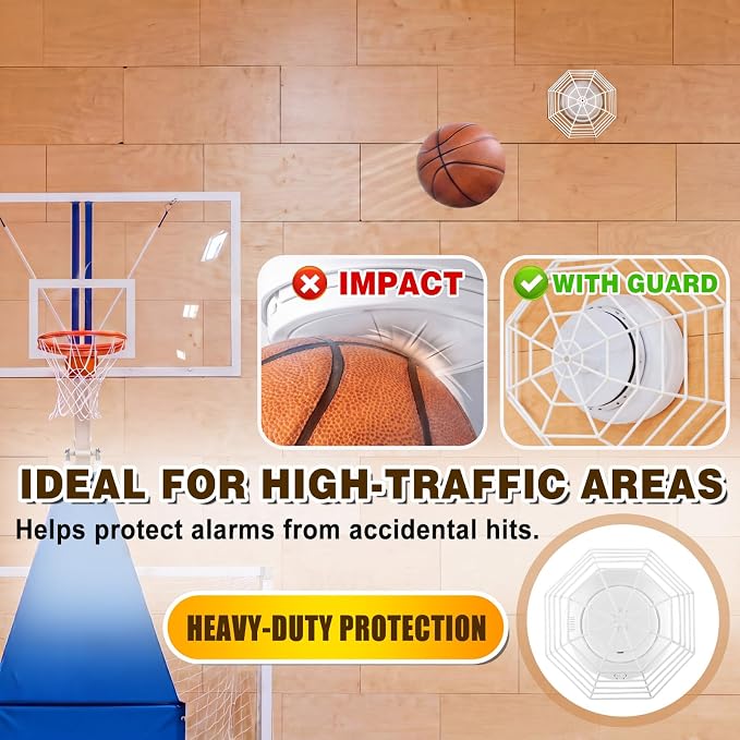 Blulu 2 Pcs Octagonal Smoke Detector Cover Stopper, Smoke Alarm Cage, 8.25 Inch - Image 2