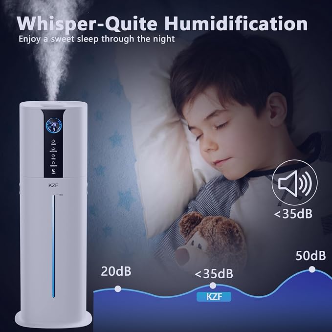 9L Smart Humidifiers for Bedroom Large Room, 2.3Gal Cool Mist Top Fill Diffuser App & Remote Control, 3 Mist Modes, Quiet Humidifier for Home Office Plant (APP White) - Image 8