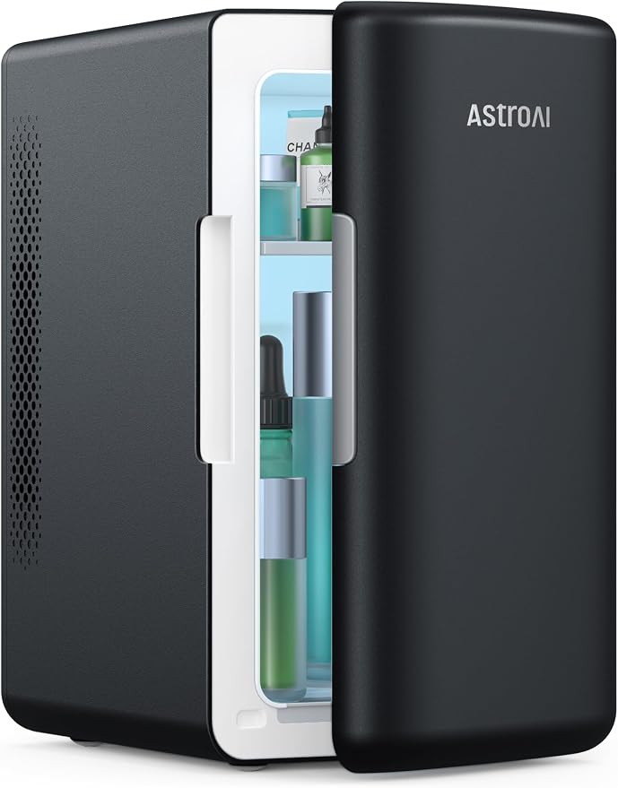 AstroAI 2.0 Gen 6L/8 Cans Mini Fridge, Cooler & Warmer, 110V AC/12V DC | Compact small refrigerator, energy efficient & quiet, portable for bedroom, car, office & dorms, for makeup skincare use by AstroAI