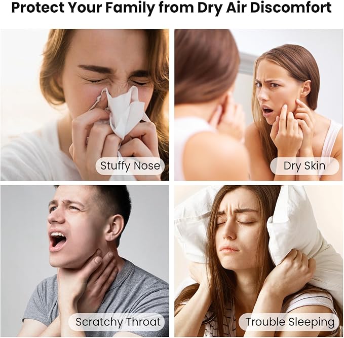 Warm & Cool Mist Humidifier - GloryAir Black 6L Quiet Top Fill Humidifiers for Bedroom Large Room with Smart Humidity Control, Remote Control, 7-Color Light, Humidistat, Oil Diffuser for Baby & Plants - Image 9