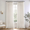 Memory Trained Pinch Pleated Curtains 105 Inches Long, Viral Linen Pinch Pleat by ANRODUO