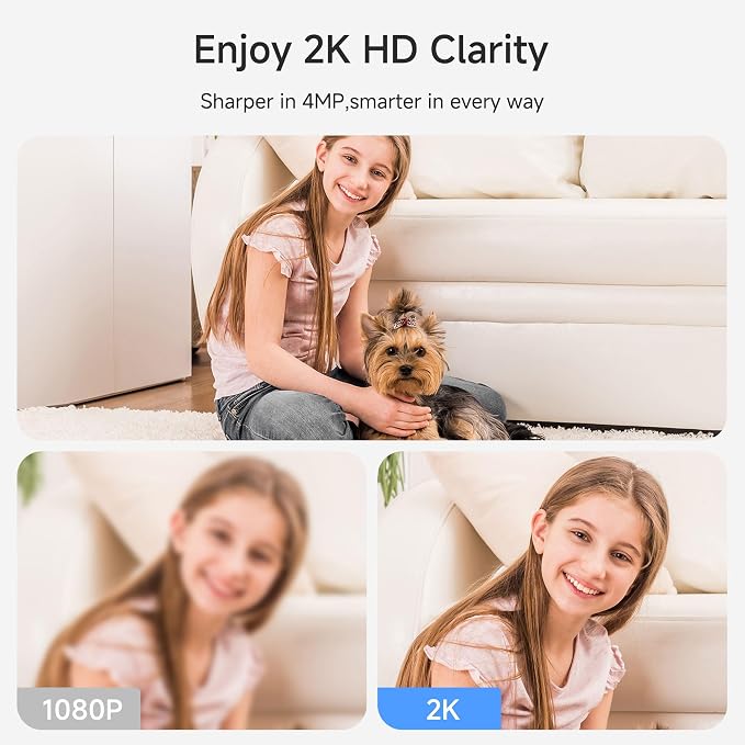 Noorio Security Camera 2K, Baby Monitor Dog Camera 360-degree - Image 4