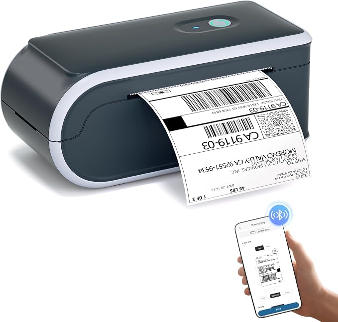 JADENS Battery Powered Thermal Printer, Cordless 4x6 Shipping Label Printer by JADENS