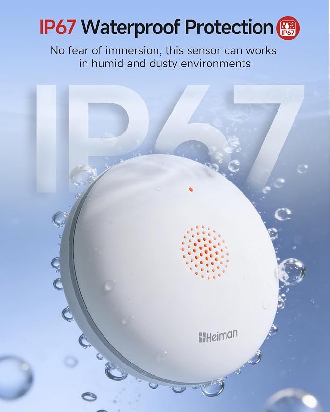 Heiman Water Leak Detector for Home, Water Sensor Alarm Leak Detector, Battery - Image 5