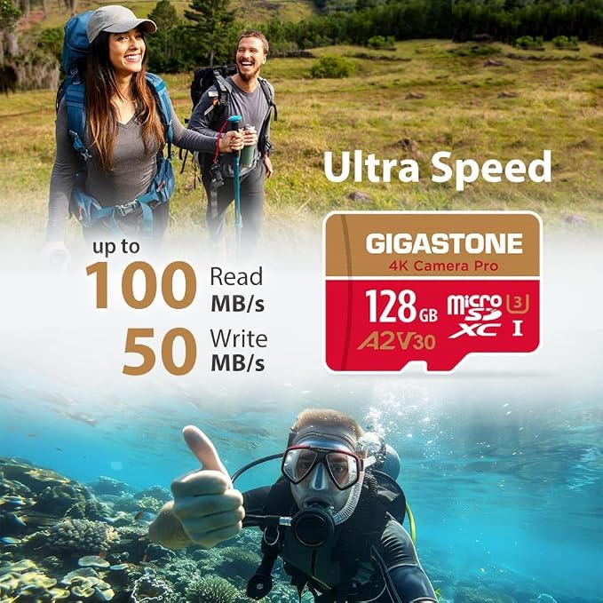 【5-Years Data Recovery】 GIGASTONE 128GB Micro SD Card, 4K Video Recording - Image 2