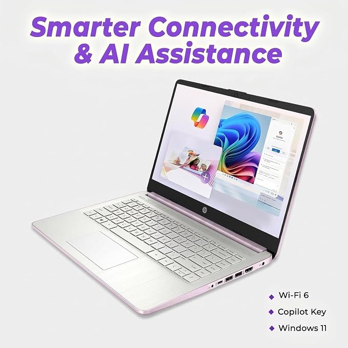 HP Everyday Laptop with Copilot AI • 2026 Edition • Intel 4-Core N150 Processor • 4GB RAM DDR5 • 128GB SSD + 1TB Cloud Storage • Microsoft 365 • Thin & Portable • 11.5hrs Battery • Windows 11 - Image 6