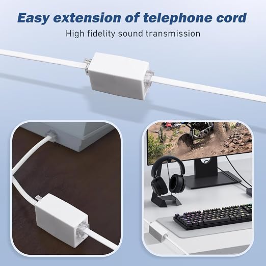 moeverEX Phone Extension Cord 50 Ft, Telephone Cable - Image 5