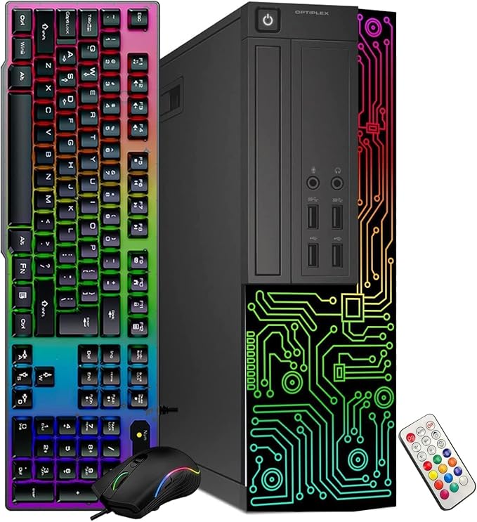 Dell OptiPlex PC,Core I5,GT 1030,24'' Monitor,16G RAM, 512G SSD(Renewed) | Gaming Computer PC,i5 up to 3.6GHz, 24 inch FHD,WiFi, ARGB, 4K Support,HDMI, DVI,Windows 11 Pro, Home or Office PC - Image 2