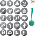 20Pcs Unique Round Gobos Kit for Optical Snoot, 66mm/2.6in Metal Plate Patterns by ZALUNERO