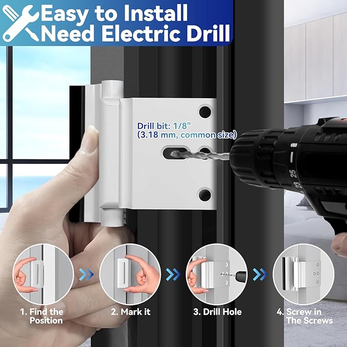 4Pack Door Reinforcement Lock Withstands 800lbs of Force - Image 3