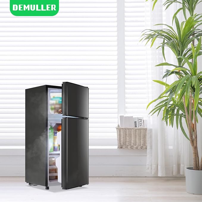 45L Mini Fridge with Top Freezer Small Refrigerator with Two Door & 7 Temperature Settings & 2 Remoable Shelves Ideal for Kitchen Office Apt Dark Gray - Image 6