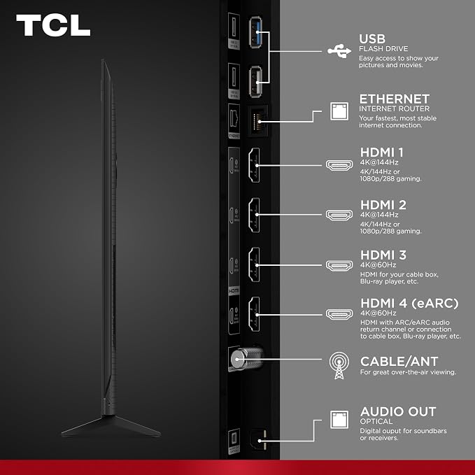 TCL 85-Inch Class F8D Series 4K QLED (85F8D, 2026 Model) with Dolby Vision HDR & Dolby Atmos, Smart Fire TV, Alexa+, 144Hz Refresh Rate, Game Accelerator 288, High Brightness LED Backlight - Image 5
