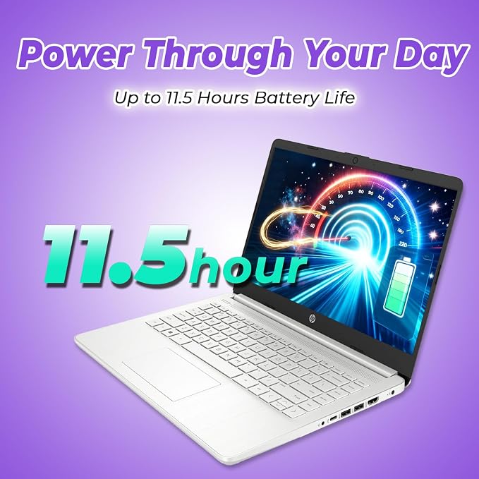 HP 14" Everyday Laptop • Copilot AI • 2026 Edition • Intel Processor • 4GB RAM, 64GB SSD • Microsoft 365 • Windows 11 • Fast Charge and Long Battery Life • Thin & Portable • w/o Mouse - Image 5