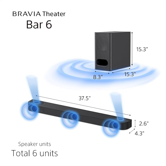 Sony BRAVIA 5 55-Inch 4K Mini LED Smart TV (K-55XR50, 2025) & BRAVIA Theater Bar 6 3.1.2ch Soundbar with Wireless Subwoofer Bundle - Image 6