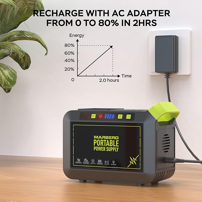 MARBERO Portable Power Station 88Wh Camping Lithium Battery Solar Generator Fast Charging with AC Outlet 120W Peak Power Bank(Solar Panel Optional) for Home Backup Outdoor Emergency RV Van Hunting - Image 5
