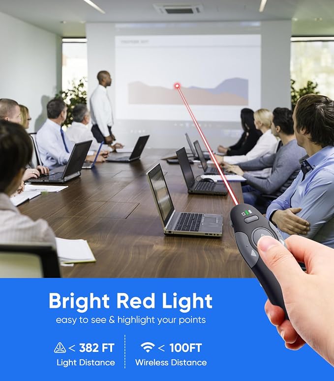 Presenter Clicker for PowerPoint Presentations, USB Wireless PPT Remote Clicker - Image 5