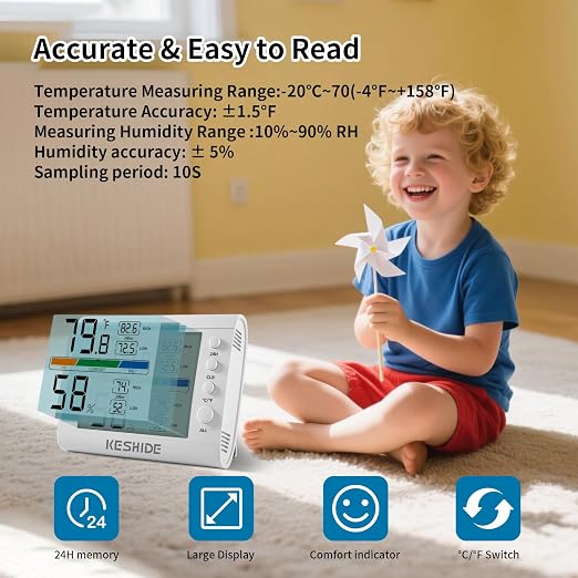 Hygrometer Thermometer Gauge Mini Digital, Monitor Indoor Outdoor Humidity - Image 4
