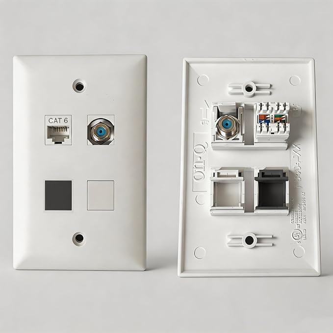 Jadaol 50-Pack Blank Keystone Jack Inserts, Keystone Port Dust Covers, Filler - Image 5