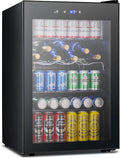 Electactic 37 Bottle Wine Fridge,Freestanding 145 Can Beverage Refrigerator with Smart Temperature Control，4.5 CU FT Quiet Mini Fridge with Child Lock Panel for Family Restaurant Bar, Black by Electactic