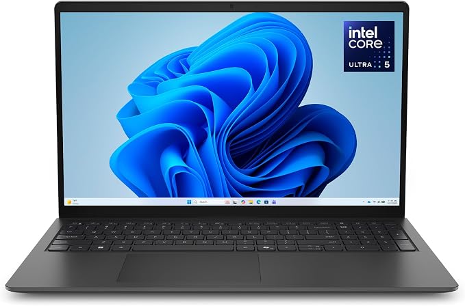 Dell 15.6 Laptop, FHD, Intel Core Ultra 5 225U, 16GB RAM, Windows 11 Home | Anti-Glare 300 Nits WVA, Intel Graphics, DDR5, 512GB SSD, Backlit Keyboard, Wi-Fi 6, Carbon Black, Business Ready, D15260 by Dell