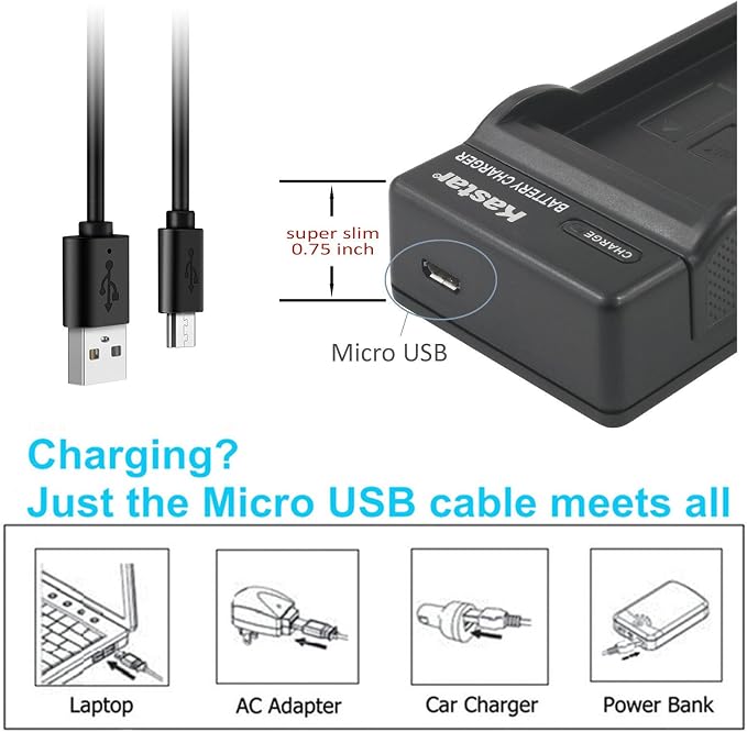 Kastar Battery & Slim USB Charger - Image 3
