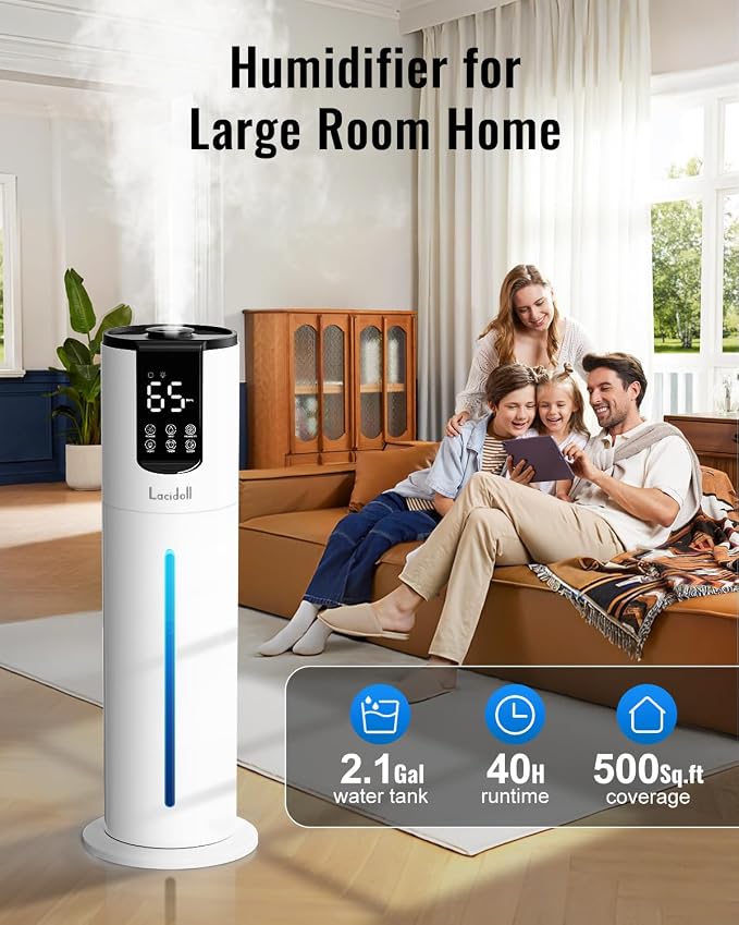 8L Humidifiers for bedroom, Humidifiers large room up to 500 sq ft, Easy to Clean Humidifier with Fully Washable Parts, Ultrasonic Cool Mist Humidifier for Home Plants Baby Nursery Office - Image 2