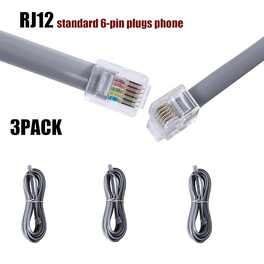 RJ12 Cable Phone Cord RJ12 6P6C Male to Male Straight Wired - Image 5