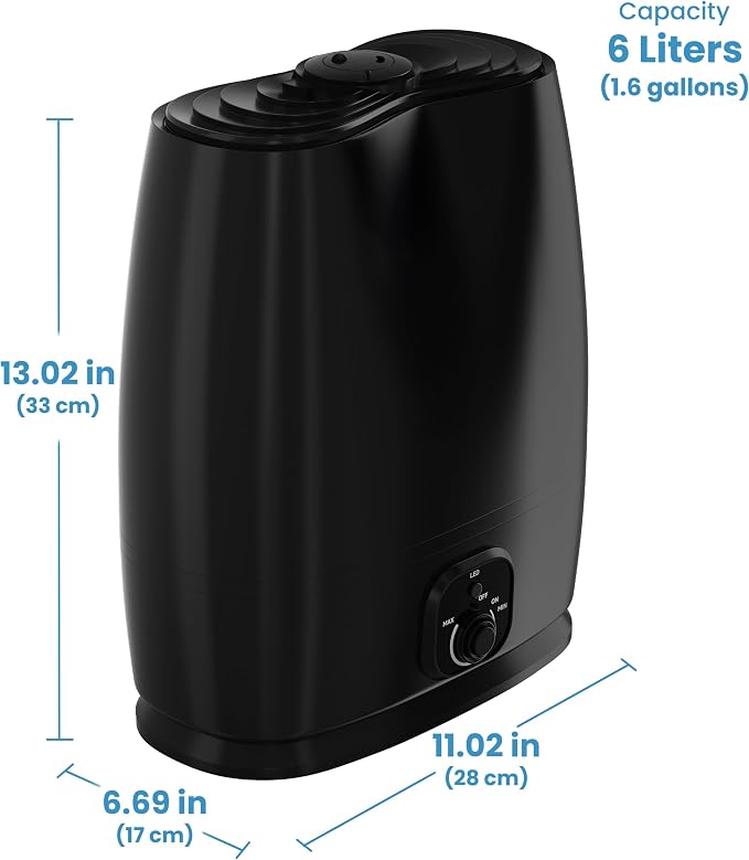Everlasting Comfort 6L Humidifiers for Bedroom, Quiet 50HR Runtime No-Filter Supersized Cool Mist Humidifier Large Room for Whole House, Plants, Baby Nursery, Allergies, Dry Skin, Congestion, Indoor - Image 8