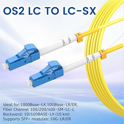 0.5m/1.6ft OS2 LC to LC Fiber Patch Cable, 1G/10Gb 9/125um SIMPLEX SMF Single - Image 3