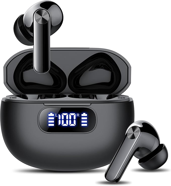 Wekily Wireless Earbuds, Bluetooth 5.3 Headphones LED Power Display, 2026 New Wireless Earphones, 4 ENC Noise Cancelling Mic, HiFi Stereo, 48H Playtime Mini Case IP7 Waterproof for Sport Walk by Wekily