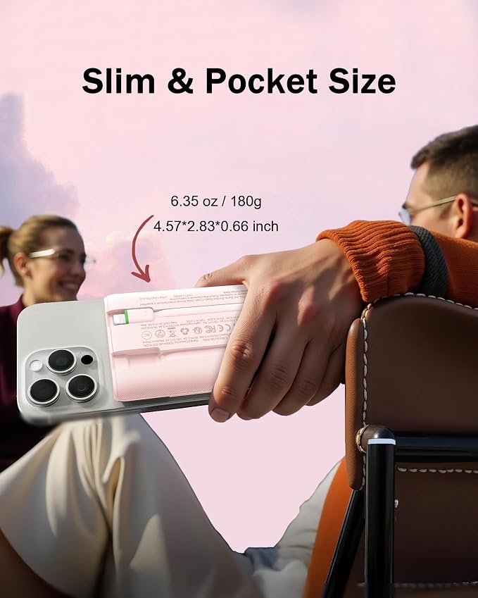 VEGER Portable Charger, Ultra Slim 22.5W Fast Charging with Built in Cable, Flight-Safe 10000mAh USB C Power Bank Battery Pack, Travel Essential Phone Powerbank for iPhone 17 16 Samsung S25 Google etc - Image 2
