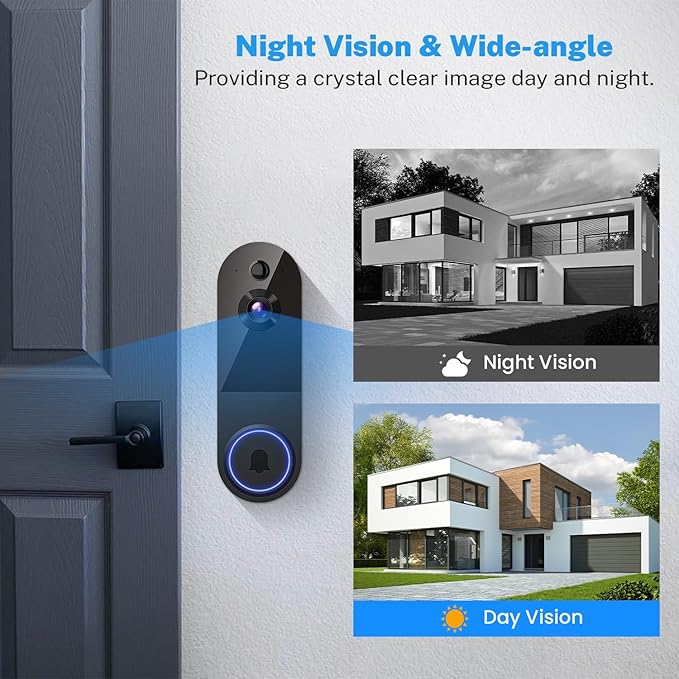 1080p Wireless Video Doorbell Camera, AI Human Detection, 2-Way Talk, Night - Image 4