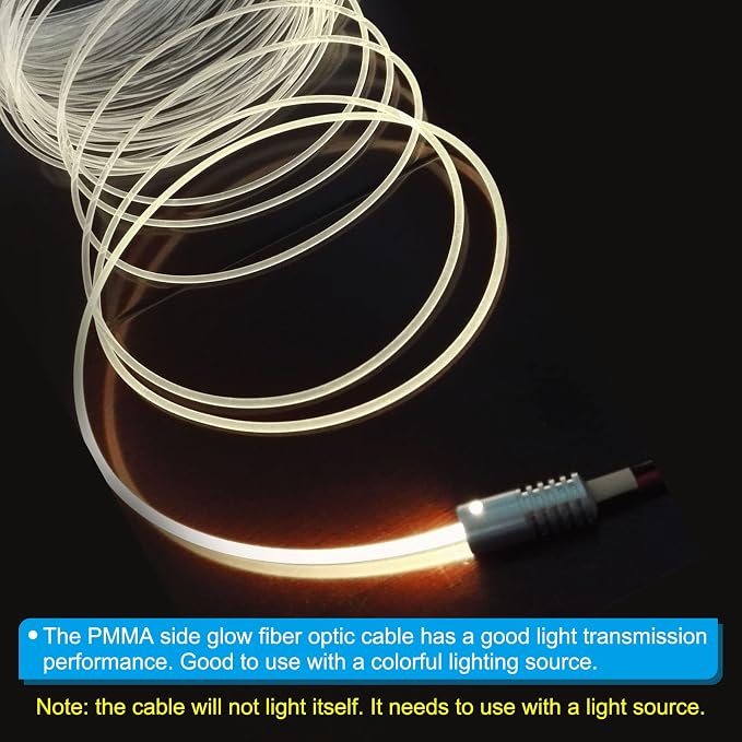 PATIKIL 3mm 1m PMMA Side Glow Fiber Optic Cable Kit, - Image 5