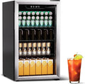 105 Can Mini Fridge, 3.0 Cu.Ft Beverage Refrigerator Glass Door | Compact Drink Fridge with Reversible Door for Soda Wine Beer, Small Cooler for Home Office Bar, Black(37-61 ℉) by Unknown
