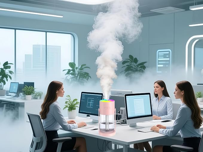 UEISODC Bedroom Humidifier, USB Mini Portable Humidifier with Ultrasonic Nano-Fine Mist, Auto Shut-Off, Rotatable Design, Quiet Operation, and Easy Refilling & Cleaning by UEISODC