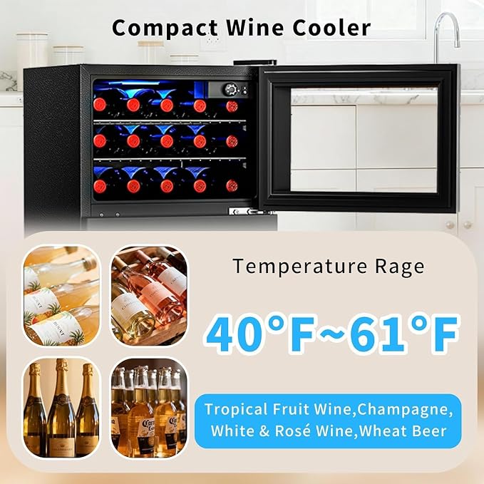 Antarctic Star 2.6 Cu. Ft Compact Beverage Refrigerator with Freezer, Mini Fridge, Adjustable Temp, Reversible Door, LED Light for Home Office Bar Bedroom - Image 2