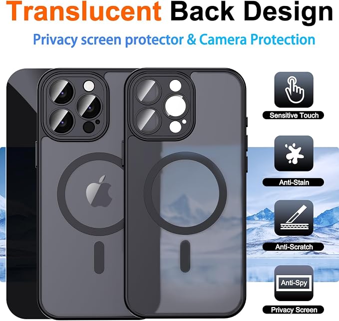 for iPhone 16 Pro Case with Privacy Screen Protector and Camera Protection - Image 2