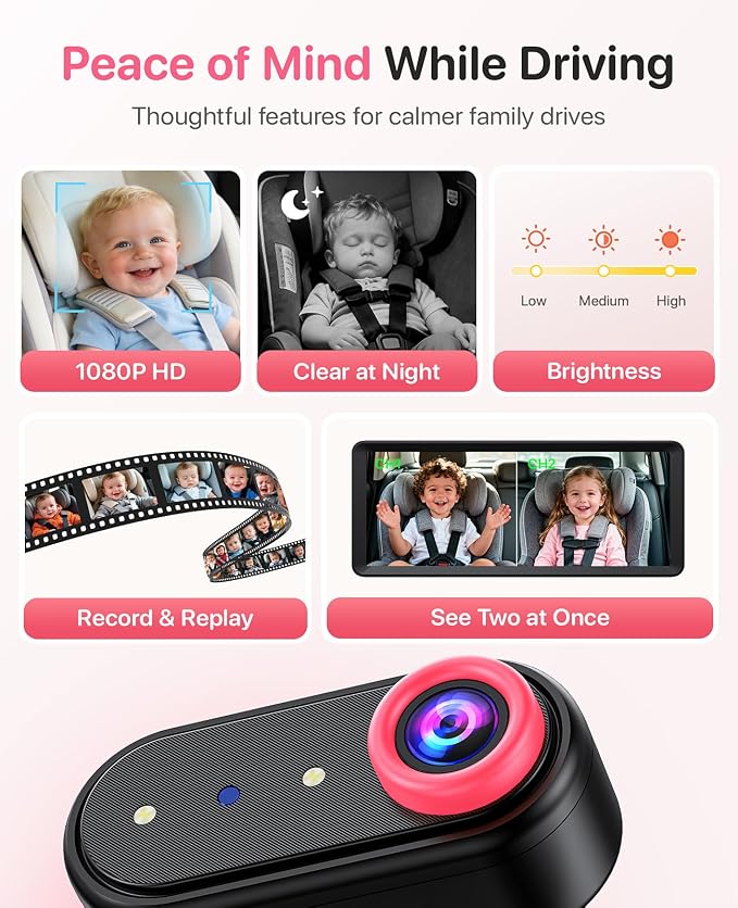 Luckview BM5 MAX 1080P HD Dual Baby Car Camera - Image 9