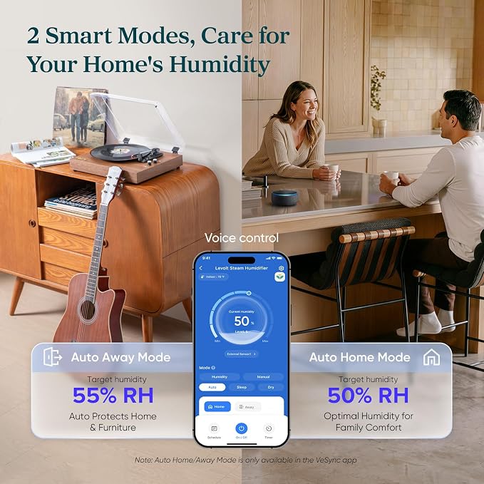 LEVOIT Superior 6000S Smart Evaporative Humidifiers for Home Whole House up to 3000ft², 23L, Last 72-Hour, Premium Filter, Dry Mode, Wheels & Water Fill Hose, Foldable Storage, Sleep Mode, New Edition - Image 5