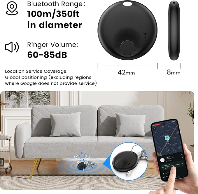 Tracker Tags - 2 Pack for Android & iOS Find My Apps, Item Finder for Keys - Image 5
