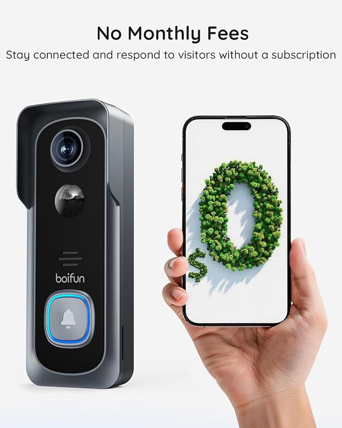 BOIFUN 5MP Video Doorbell Camera Wireless – Sharper Than 2K, No Subscription - Image 6