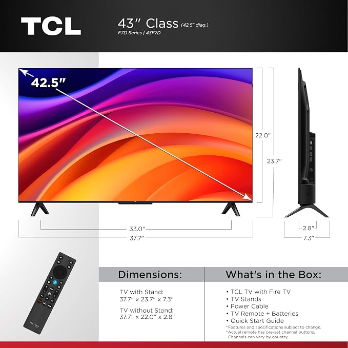 TCL 43-Inch F7D Series 4K QLED (43F7D, 2026 Model) with Dolby Vision HDR & Dolby Atmos Smart TV with Fire TV, Alexa+, Auto Game Mode, High Brightness LED Backlight, and Hands-Free Voice Control - Image 2