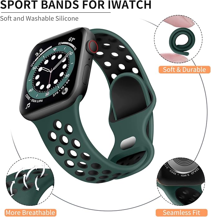 Lerobo Band Compatible with Apple Watch Band 38mm 40mm 42mm 41mm Women Men - Image 2