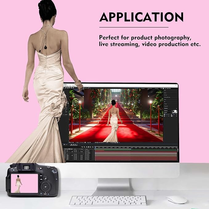 Pink Photography Backdrops for Photoshoot, Photo Booth Video Shooting Photo - Image 2