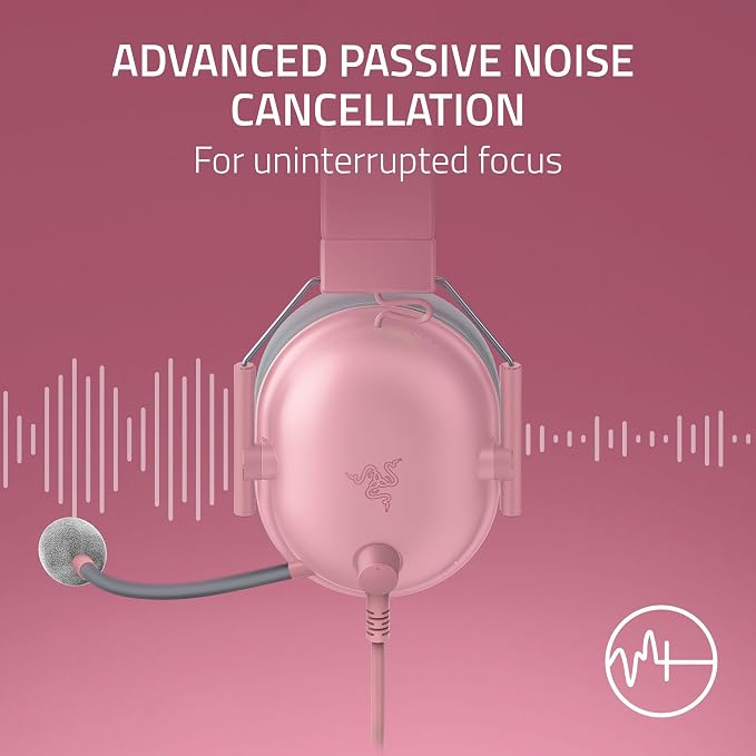 Razer BlackShark V2 X Wired PlayStation Gaming Headset, Pink | 50mm Drivers, Cardioid Mic, Lightweight, Comfortable Noise Isolating Earcups, For PS5, Xbox Series X, PC, Switch, 3.5 mm Jack - Image 4